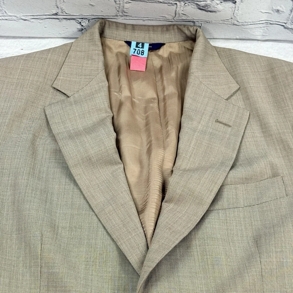 Brooks Brothers 1818 Madison Saxxon Tan Wool Blazer USA Size‎ 39R Single Vent